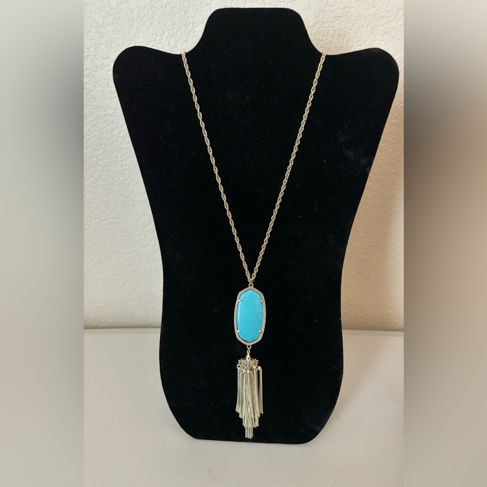 Kendra Scott Necklace Turquoise Oval Stone